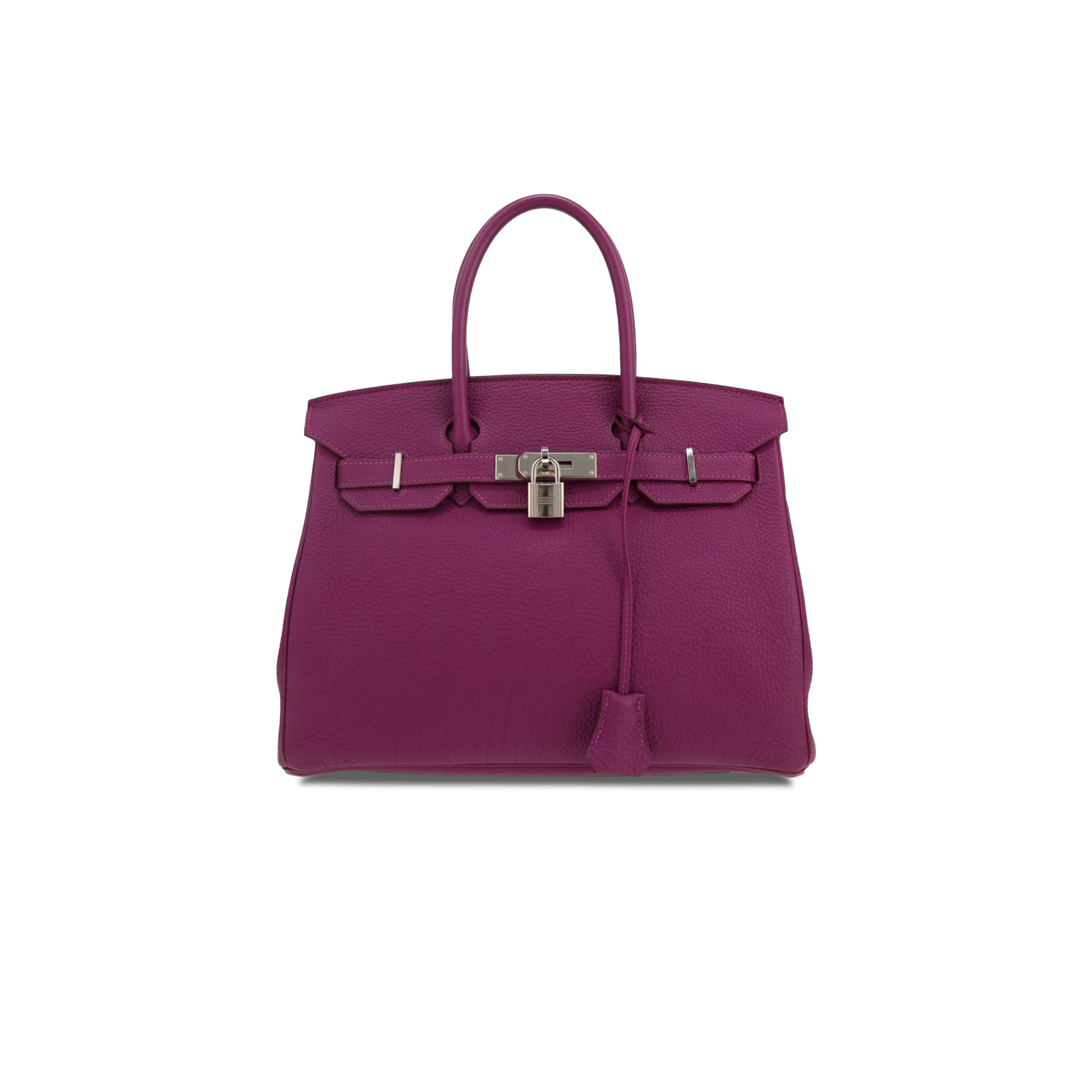 HERMÈS MASTER BIRKIN 30 TOGO LEATHER ROSE PURPLE SILVER BUCKLE 26599473 (30*23*15cm)